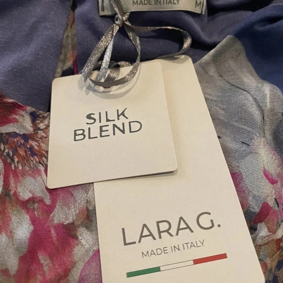 LARA G by Lara Guidotti Garden Floral Airy Silk Blend Maxi Dress Size Medium NWT - Picture 3 of 3